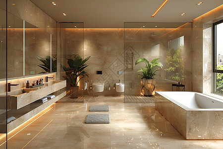 宽敞的大型浴室图片