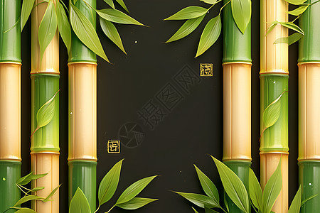 竹子插画背景图片
