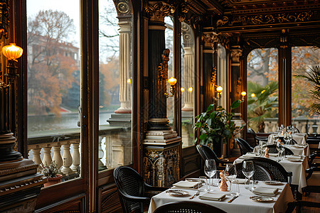 典雅的法国餐厅图片