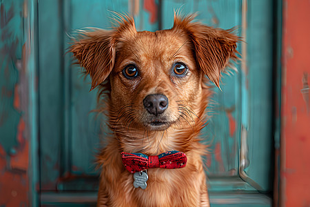 小狗领带系的可爱肖像图片