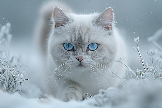蓝色眼睛的小猫图片