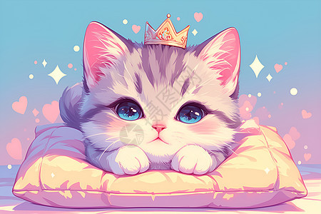 垫子上的可爱小猫图片