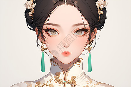 优雅少女插画图片