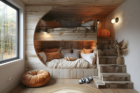 房间的木床设计图片