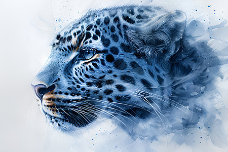 水彩绘制的豹子图片