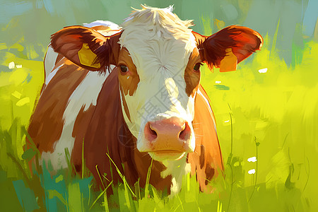 草地中的奶牛图片