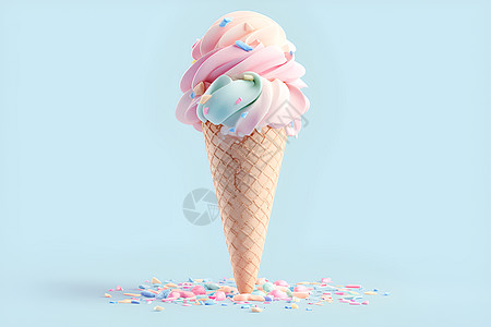 美味的奶油冰淇淋图片