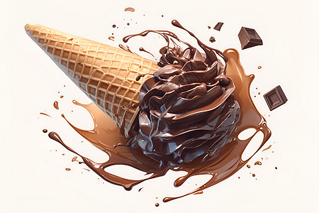 可口的巧克力冰淇淋图片