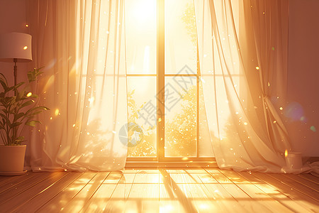 阳光照耀的房间图片