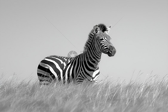 黑草原上奔跑的斑马图片
