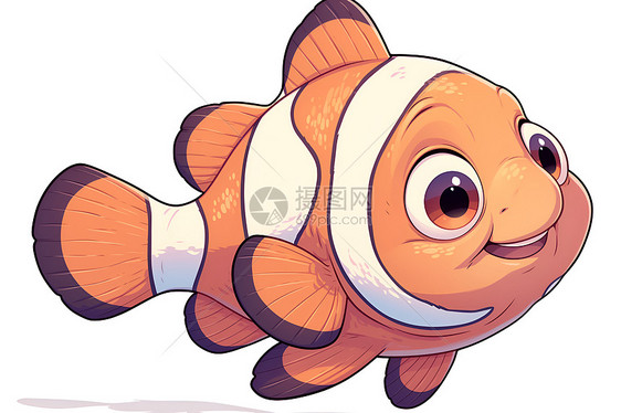 可爱的小鱼插画图片