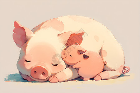 幸福的小猪图片