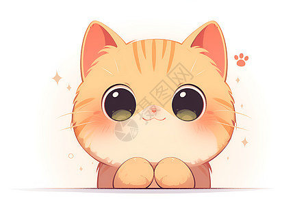 可爱卡通猫简洁插画图片