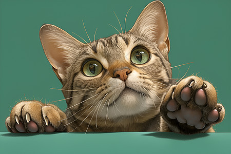 猫咪伸展爪子图片