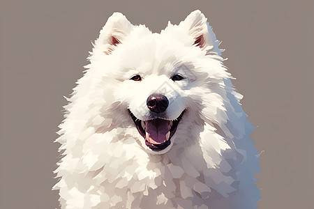 笑容满满的萨摩耶犬图片