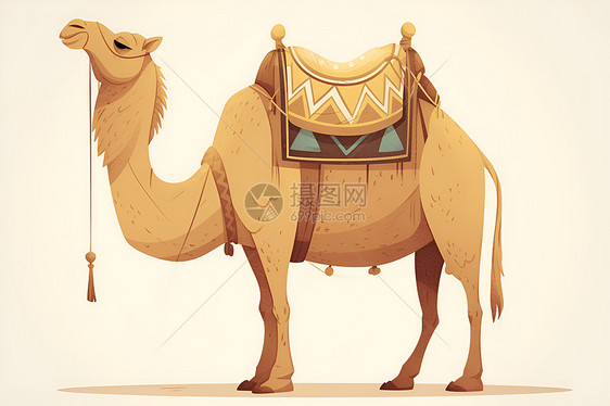一只孤独的骆驼图片