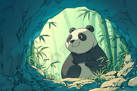 熊猫探险奇幻洞穴图片