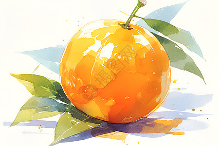 水彩橘子图片