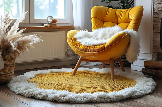 家居装饰中的黄色椅子图片