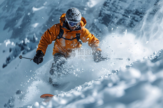 极限滑行的滑雪衫图片
