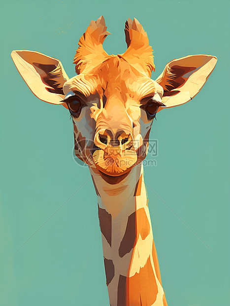 设计的长颈鹿插画图片