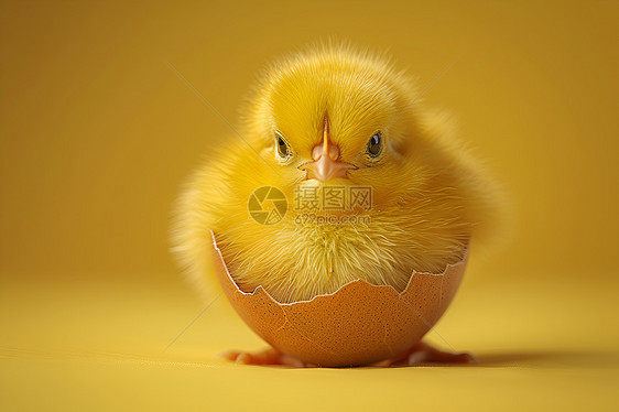 鸡蛋壳中的动物小鸡图片