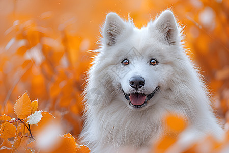 笑容满面的萨摩耶犬图片