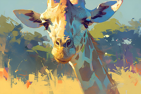 绚丽斑斓的长颈鹿图片