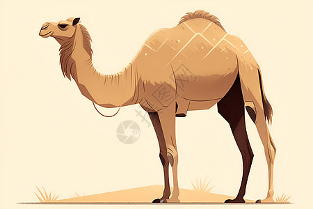 大漠的骆驼插画图片