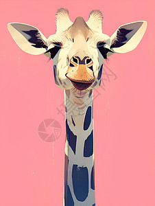 可爱的长颈鹿插画图片