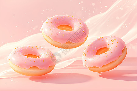 卡通的甜甜圈美食图片