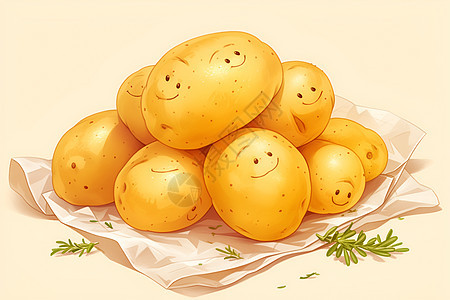 美味土豆插画图片