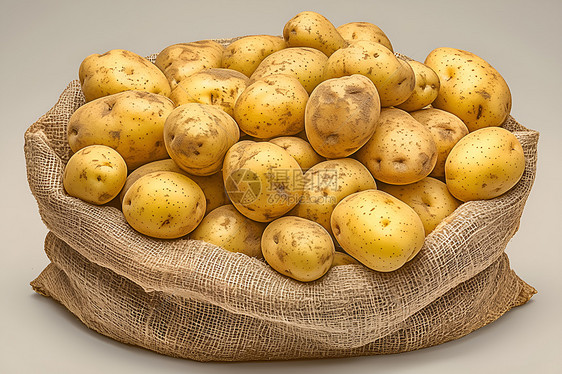 一袋子新鲜的土豆图片