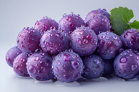 新鲜葡萄上的水滴图片