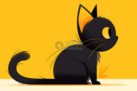 活泼可爱的黑色猫咪图片
