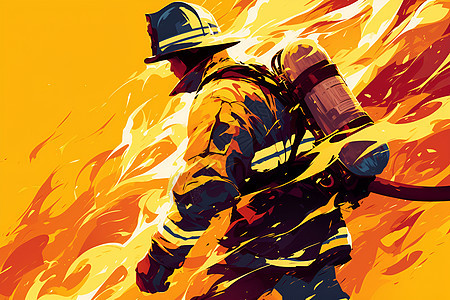 灭火的消防英雄图片