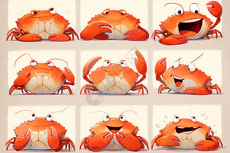可爱滑稽的螃蟹图片