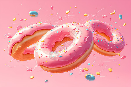 梦幻粉色甜甜圈图片