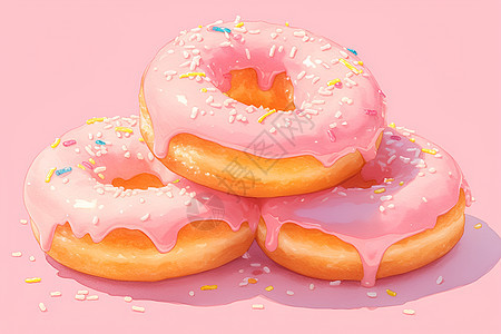 粉色甜甜圈的幻梦世界图片