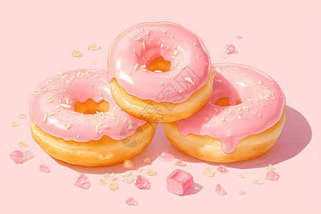 粉色甜甜圈图片