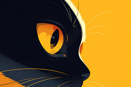 黄眼睛的黑猫图片