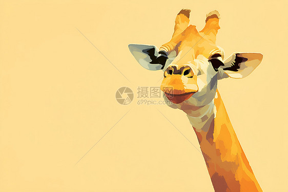 可爱长颈鹿插画图片