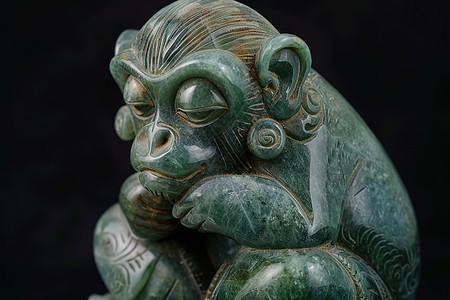 青铜猴子雕像图片