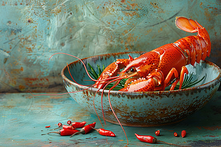 火红的龙虾图片
