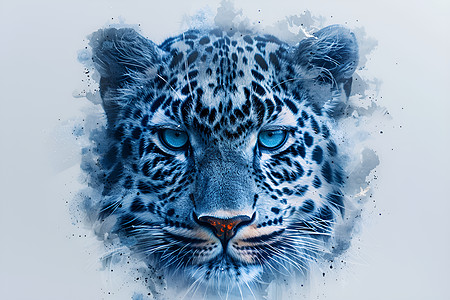 水彩绘出的豹子图片