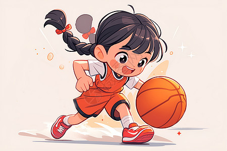 可爱的小女孩打篮球图片