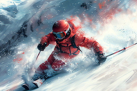 滑雪者穿着滑雪服图片