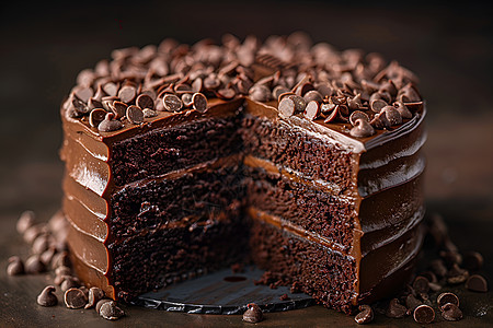 巧克力蛋糕的细腻层次图片
