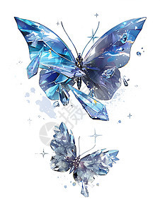 蓝色水晶蝴蝶图片
