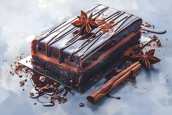 巧克力蛋糕的光泽图片